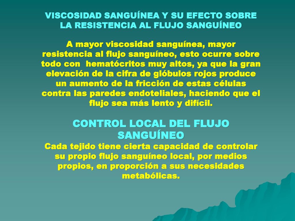 Control agudo del flujo sanguíneo local